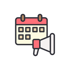 Promotional Calendar With Megaphone Icon For Important Date Reminders