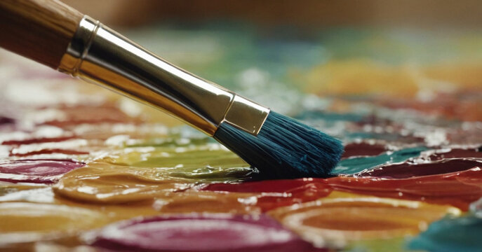 paint brushes and palette