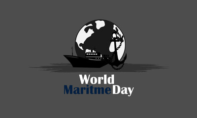 Vector Illustration world maritime day. Symbol of Wheel. Abstract design and Background.