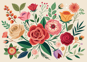seamless background with roses