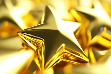 Luminous golden stars array, shimmering celestial arrangement concept