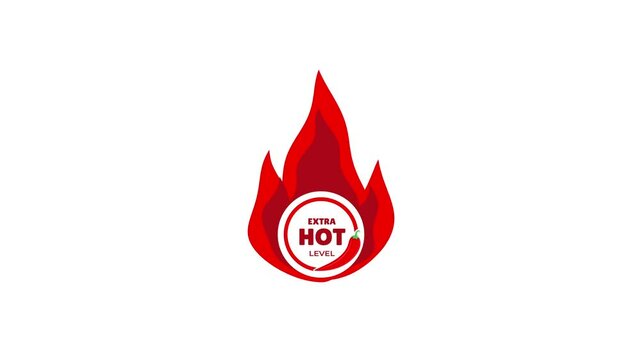chili level level 1,2,3,4 animated chili spiciness level mild,spicy,hot,extra hot 4k looping