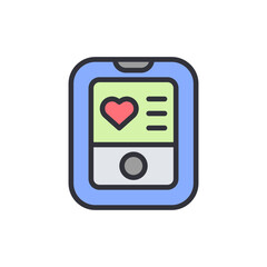 Health Monitoring Mobile Application With Heart Symbol Interface Displayed