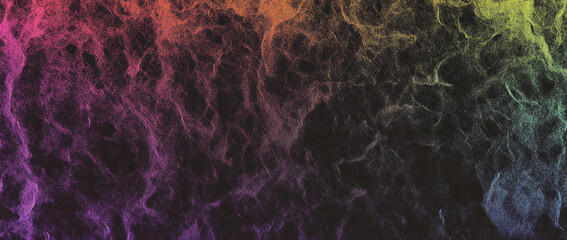 Vibrant abstract background featuring gradient of rainbow colors against black backdrop, creating dynamic and energetic visual effect. texture adds depth and interest to design