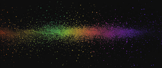 Vibrant gradient of rainbow colors against black background, creating stunning visual effect that evokes sense of wonder and creativity