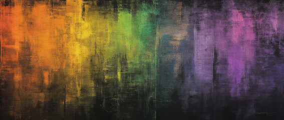 Colorful rainbow gradient background with vibrant hues of orange, yellow, green, blue, and purple, creating visually striking and artistic effect. This abstract design evokes sense of joy