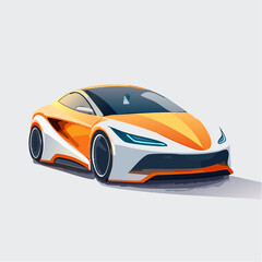 Futuristic Sports Car Vector Illustration Sleek Design, Aerodynamic Shape