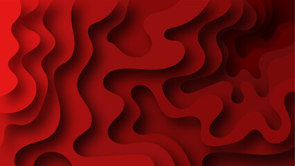 abstract  red paper cut wave background