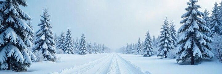 Obraz premium Serene snowfall blankets a picturesque, snow-covered landscape Silent, pristine wilderness untouched by human presence Perfect for winter, nature, and holiday themes , blizzard, winter, majestic