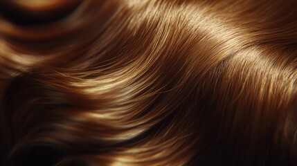 Close-up view of flowing golden-brown hair.
