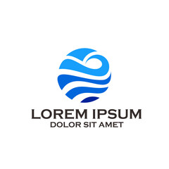 Abstract Modern Round Shape Water Wave Ripple Globe Logo Design