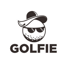 Funny Cartoon Golf Ball Character Wearing Hat and Sunglasses Illustration