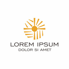 Geometric Circular Sunburst Sunlight Decorative Element Ornament Design Symbol