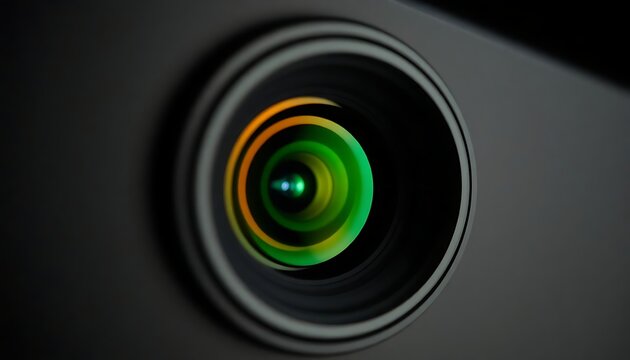 close up view of a camera lens