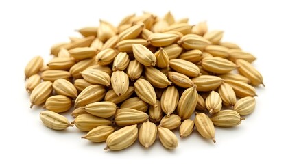 Close-Up of a Pile of Golden Rice Grains