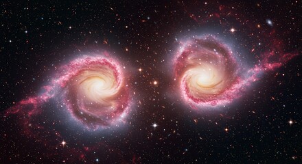 Cosmic Dance: A mesmerizing view of two interacting spiral galaxies.