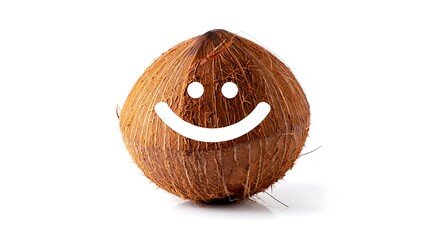 Happy coconut isolated  images, east asian, photos, horizontal,  isolated assets, south asian indigenous hispanic or latinx illustration, 