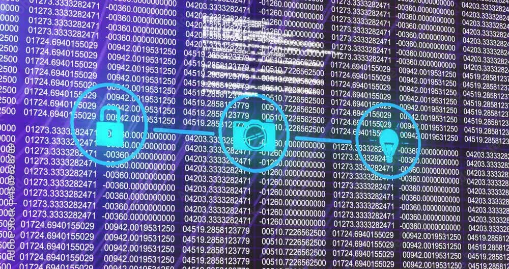 Poster data overlay opening number grid updating with scanning band moving under icons for row scanning