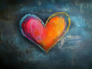 Blackboard art showcasing a creative heart drawn with chalk