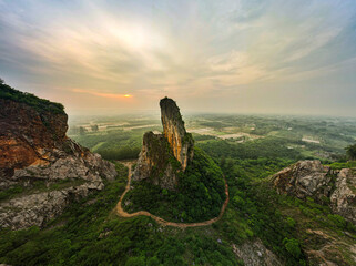 sunset in the mountains