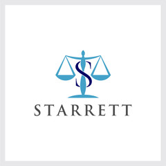 scales logo and letter s for legal consulting logo etc.