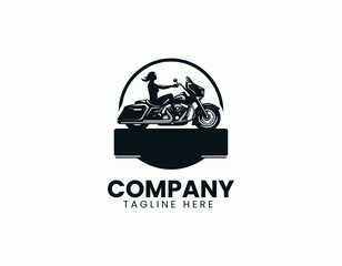 Obraz premium Iconic Harley-Davidson Touring Motorcycle Elegant Illustration Vector Logo