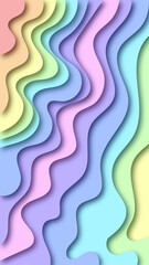 abstract colorful paper cut wave background