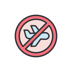 Obraz premium Aviation Restricted Symbol Featuring A Stylized Airplane Silhouette