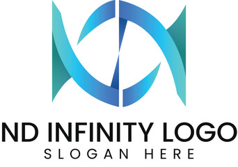 Abstract Blue Infinity Logo Design Template icon aqua teal  