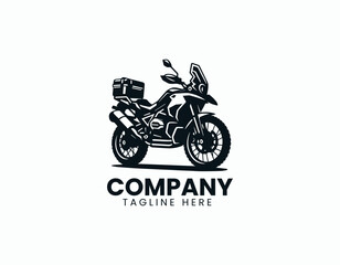 Adventure Motorcycle Iconic Profile for Powerful Off-Road Exploration Vector Logo Design