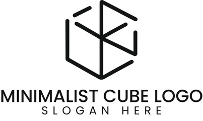 Modern Minimalist Geometric Cube Logo Design art icon mark  