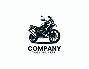 Adventure Motorcycle Iconic Profile for Powerful Off-Road Exploration Vector Logo Design