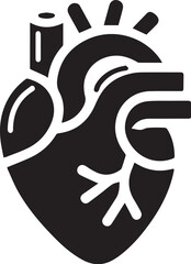 human heart vector art flat design.