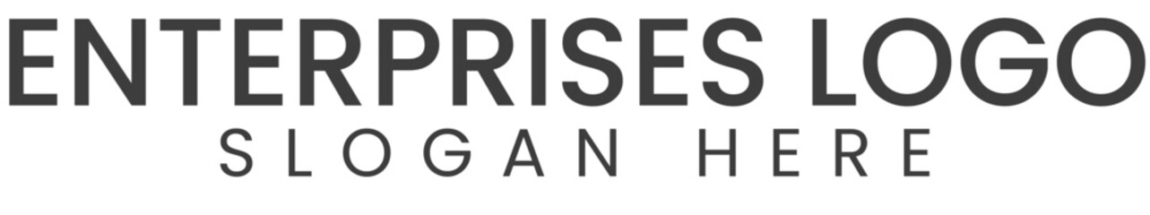 Simple Modern Enterprises Logo Design Template text gray    