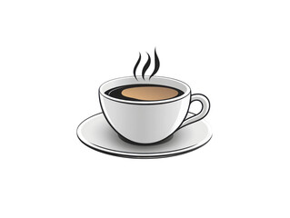 Obraz premium A white coffee cup with steam rising from it