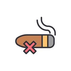 Prohibition Of Smoking Sign With A Cigar And A Stop Symbol