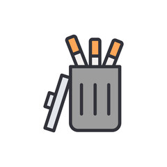 Cigarettes In The Trash Can Representing Quitting Smoking And Health