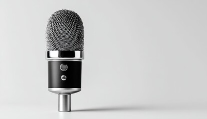 Fototapeta premium Studio microphone on white background audio device