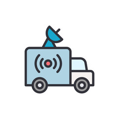 Modern Broadcasting Truck For Digital Media Connectivity Technology