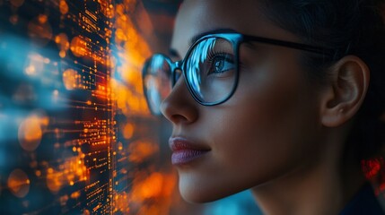 Close up over the shoulder view of a software engineer working on system integration sharp focus on technical diagrams blurred background