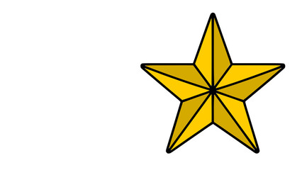 golden star isolated on white