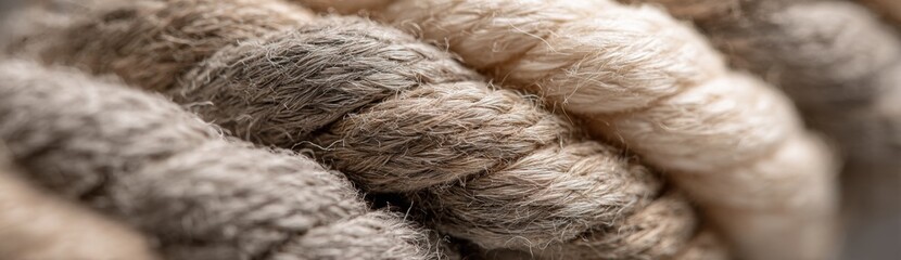 Fototapeta premium Close-up twisted beige rope