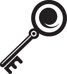 key silhouette, black and white vector
