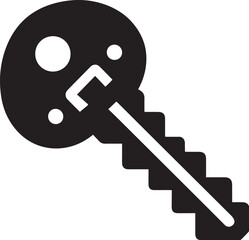 key silhouette, black and white vector