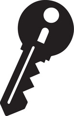 key silhouette, black and white vector