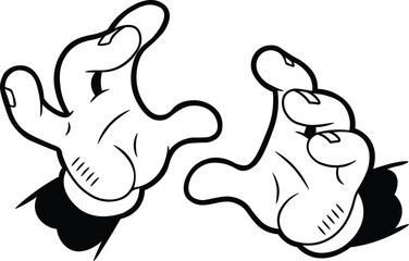 Hand retro cartooon