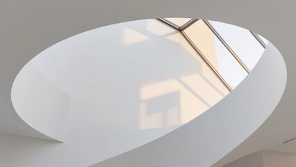 Fototapeta premium Curved Architectural Element with Skylight Reflection