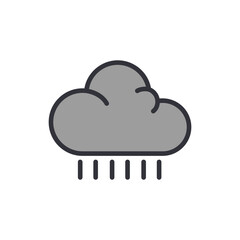Stylized Rainy Cloud Icon Representing Precipitation And Weather Conditions