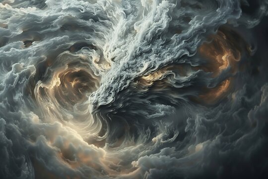 Colossal dragon formed from swirling storm clouds its eyes glowing like distant lightning strikes intense fantasy artwork