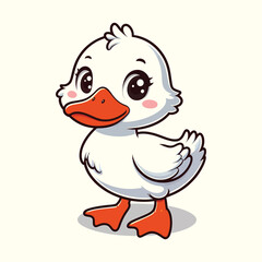 Cartoon Duck Illustration Cute Bird Animal Character